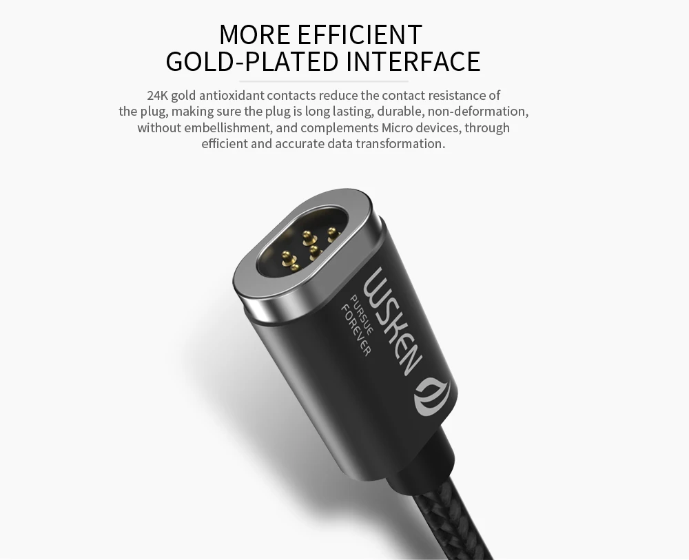 WSKEN Mini 2 Магнитный зарядный Micro USB кабель usb type C Магнитный кабель для iPhone QC 2,0 быстрое зарядное устройство USB C кабель провод USB-C