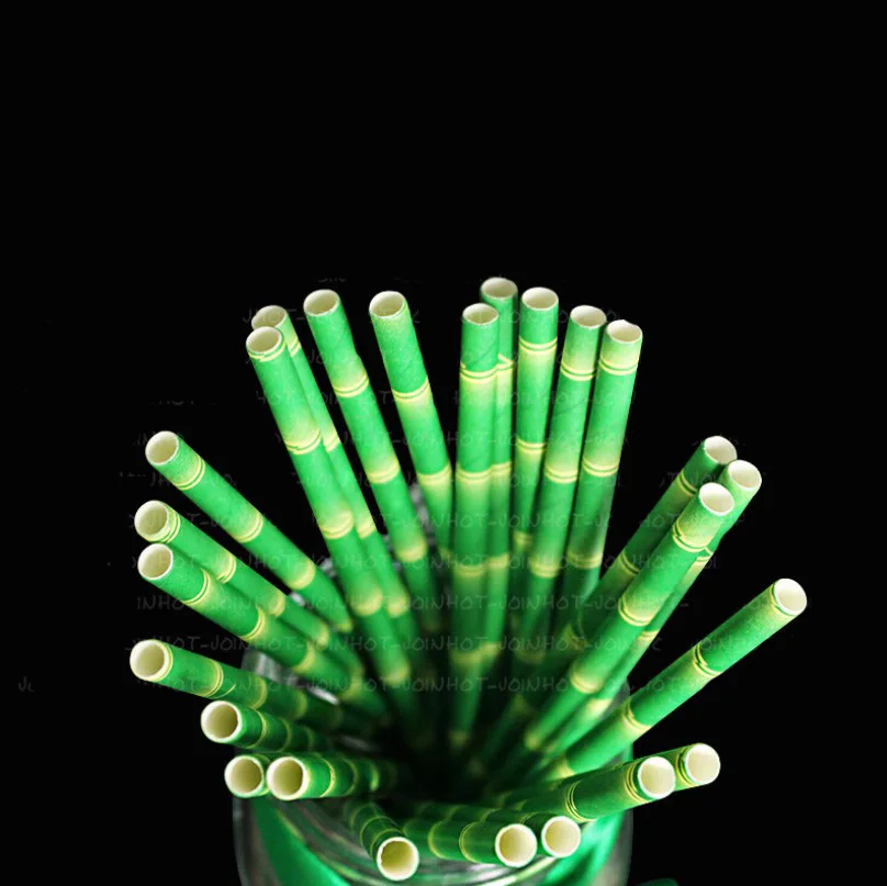 Бамбуковые бумажные соломинки в форме панды праздничные стиле джунглей