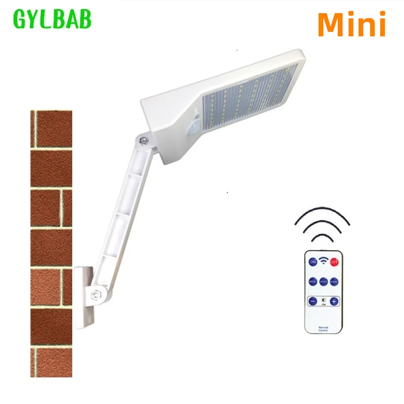 MINI 6000K remote Gylbabb 900lm светодиодный светильник на солнечных батареях, уличный ламповый светильник, прожектор, светильник для садовой стены, 48 светодиодов, четыре режима, ротационный полюс, Солнечная лампа - Испускаемый цвет: MINI 6000K remote