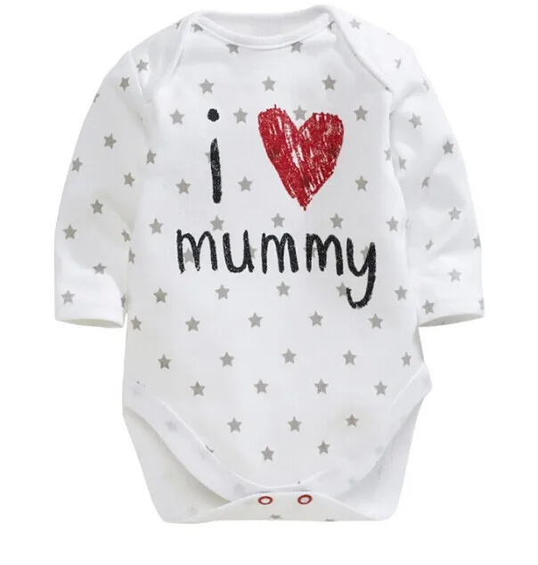 1 предмет боди для новорожденных мальчиков и девочек с надписью Mommy/Daddy длинными