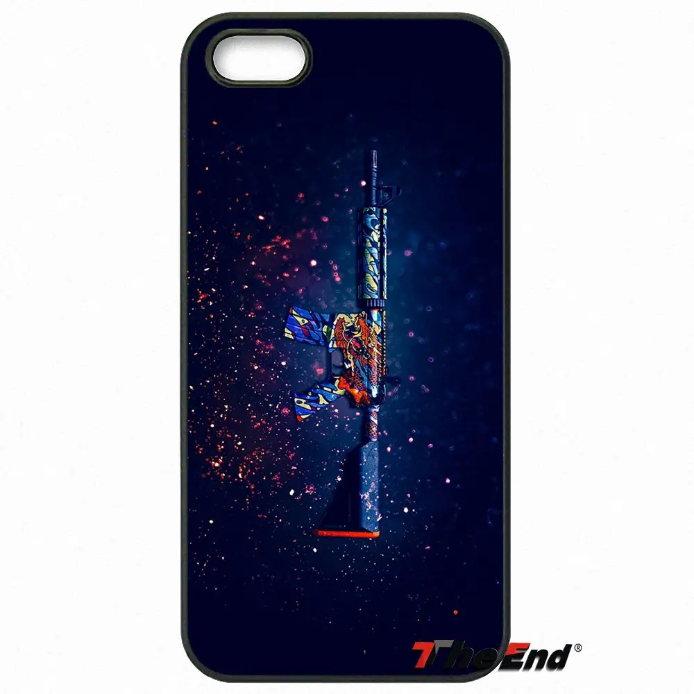 Counter strike CS GO guns жесткий черный чехол для телефона iPhone X 4 4S 5 5C SE 6 S 7 8 плюс Galaxy J5 J3 A5 A3