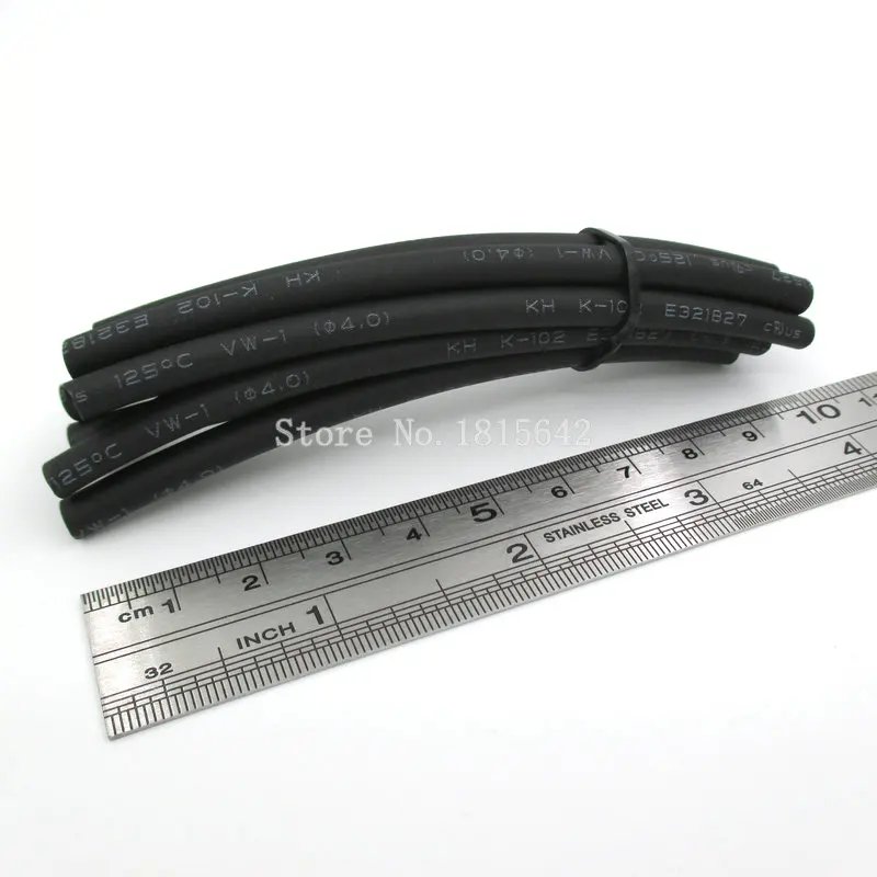 Черные термоусадочные трубки 5 м/лот 4 мм для проводов черного цвета|4mm heat shrink|heat