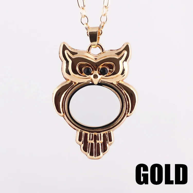 10 шт./лот Сова хрустальный кулон плавающий медальон стеклянный Жилая память с