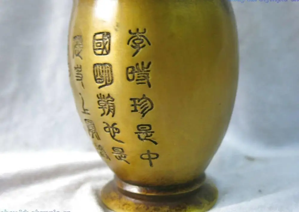 

6" China pure brass fine workmanship Li Shizhen Medicine pounding tank Statue