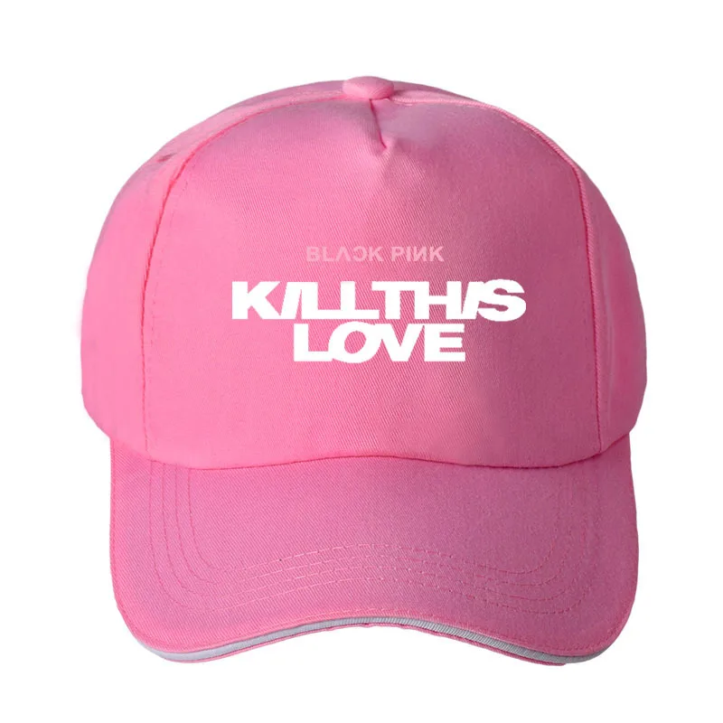KPOP черно-розовая шляпа новая kill this love козырьки jisoo rose jennie lisa шаровая Кепка язычок кепка мужская повседневная бейсболка оптом