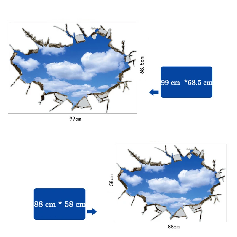 3d Небо Стены Стикеры облако стены s для детей номеров 2018 забавные детские Спальня