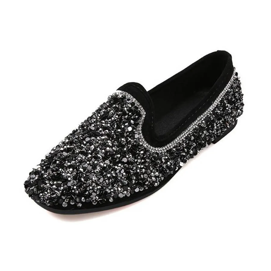 Женские туфли с закрытым носком удобная повседневная обувь без застежек