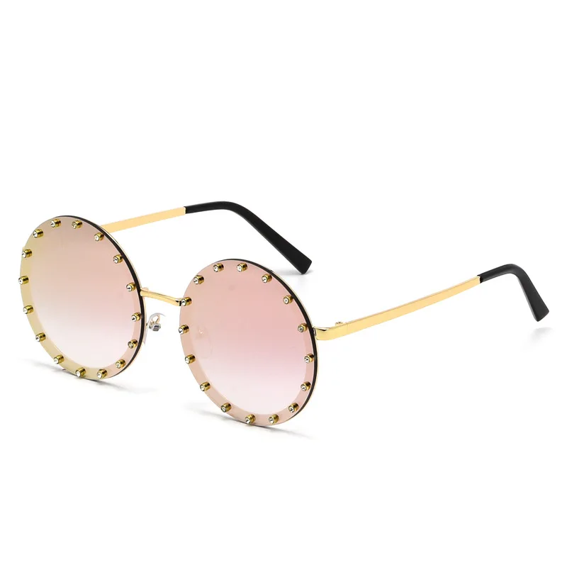 MINCL/2018 новые женские круглые солнцезащитные очки со стразами большие для женщин