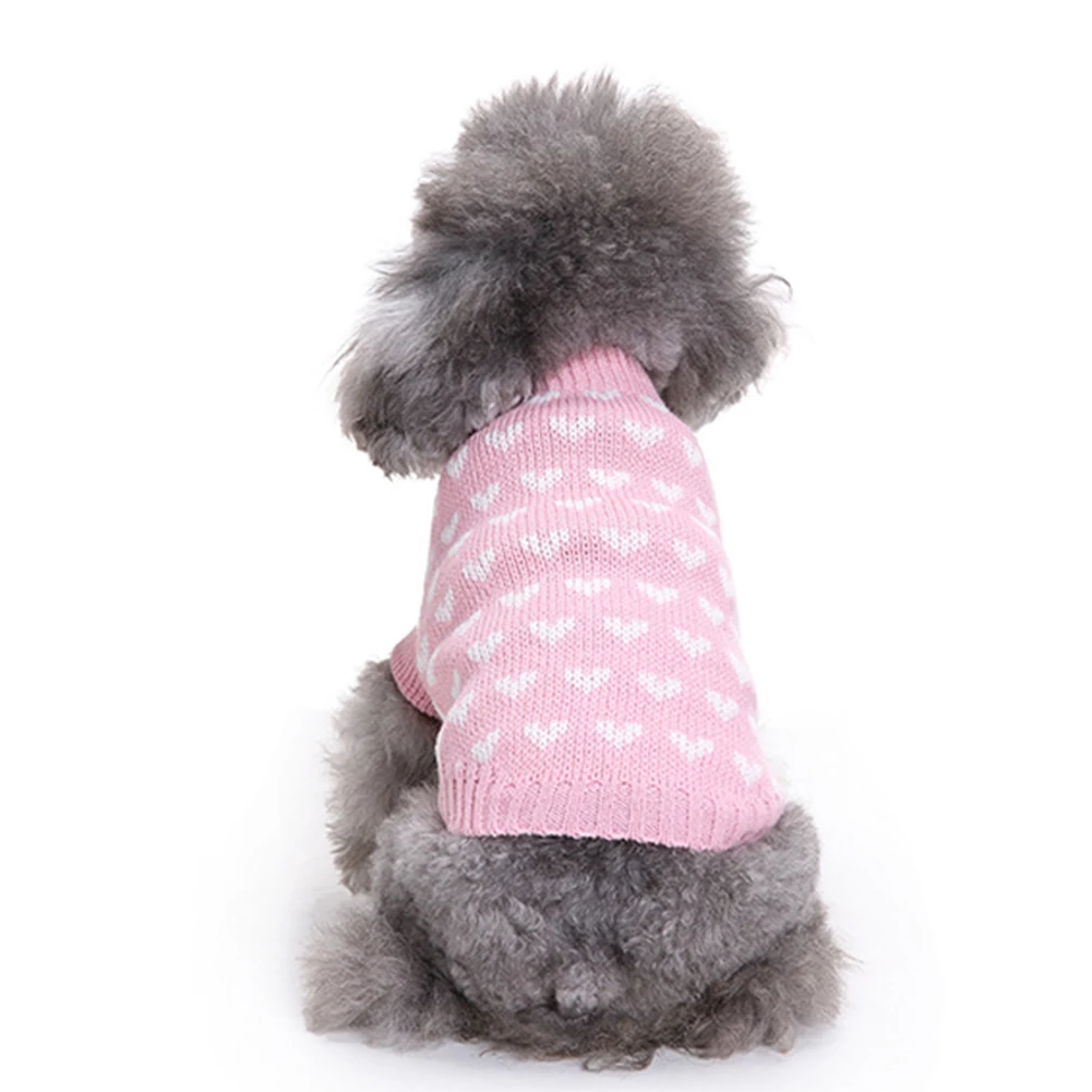 Сердце печатных собака свитер теплые пальто для будущих мам Pet Puppy Одежда