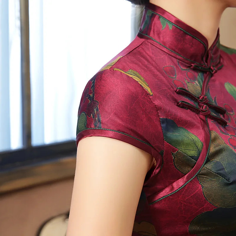 Sheng Coco китайское шелковое платье чонсам женское в китайском стиле Новое