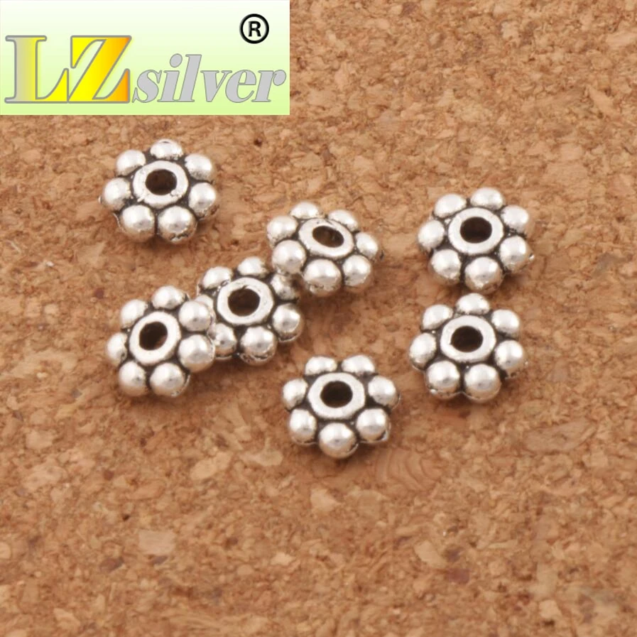 

Snowflake Rondelle Beads Spacers 6mm 600pcs zinc alloy Bead Jewelry Findings L636