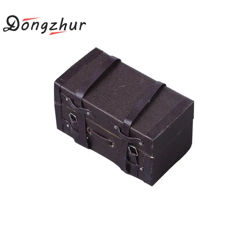 Dongzhur 1:12 миниатюрный винтажный Кукольный дом кожаный деревянный чемодан фотобокс