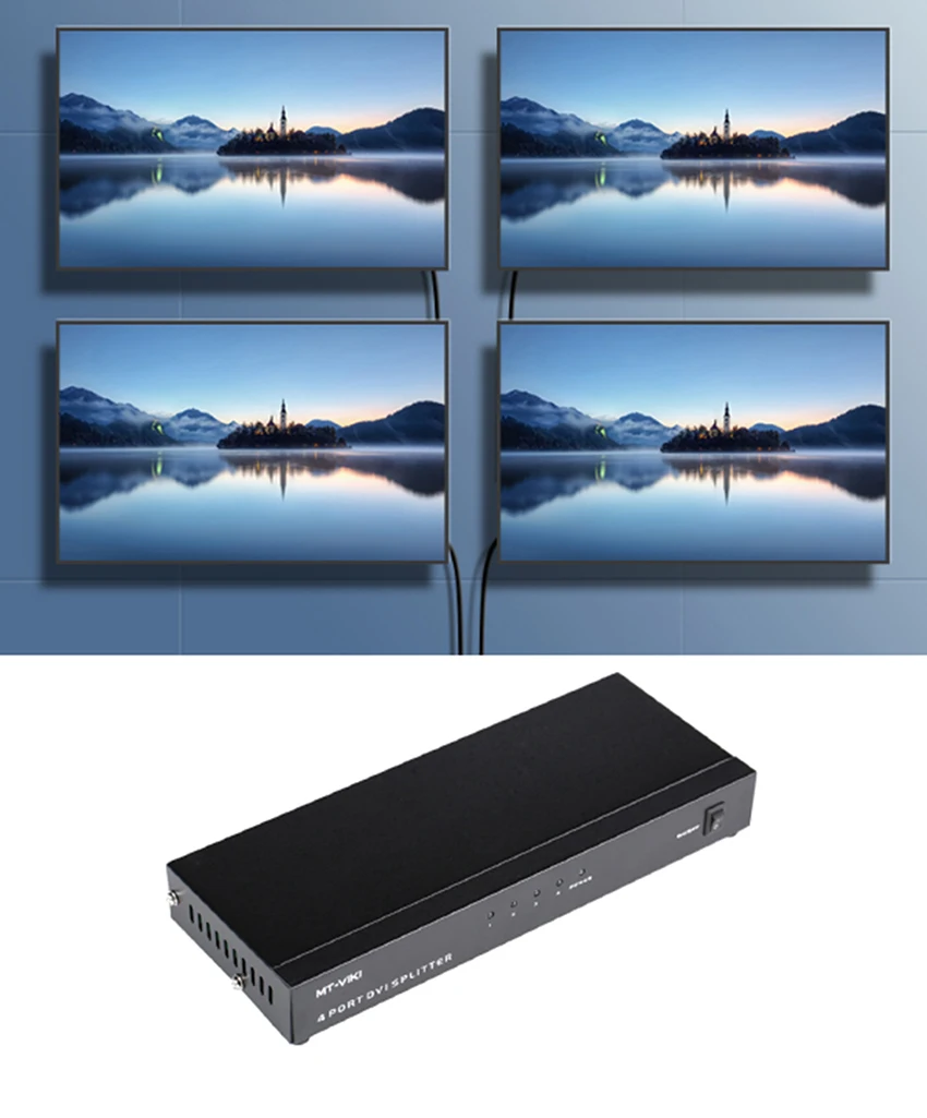 4 way 1080P DVI Video Splitter 1X4 Box Distribution 1 in out Multiple Display | Электроника