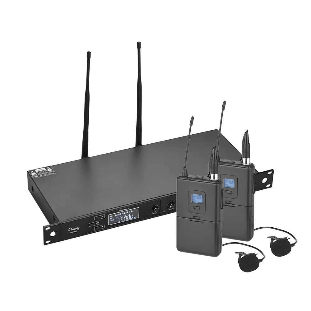 Профессиональная двухканальная UHF Беспроводная микрофонная система Muslady U-6002 с 2