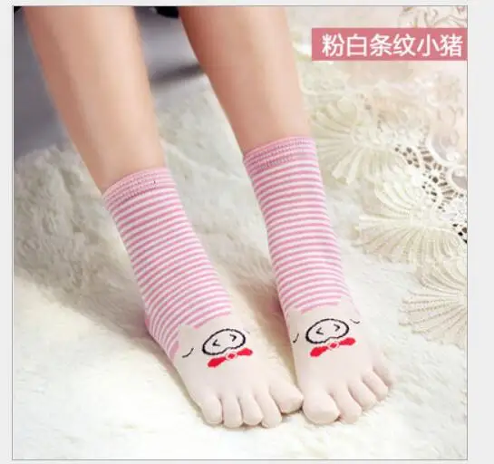 30 pairs/lot! Hot Five-toes Socks Fashion Women Carton Socks Wholesales