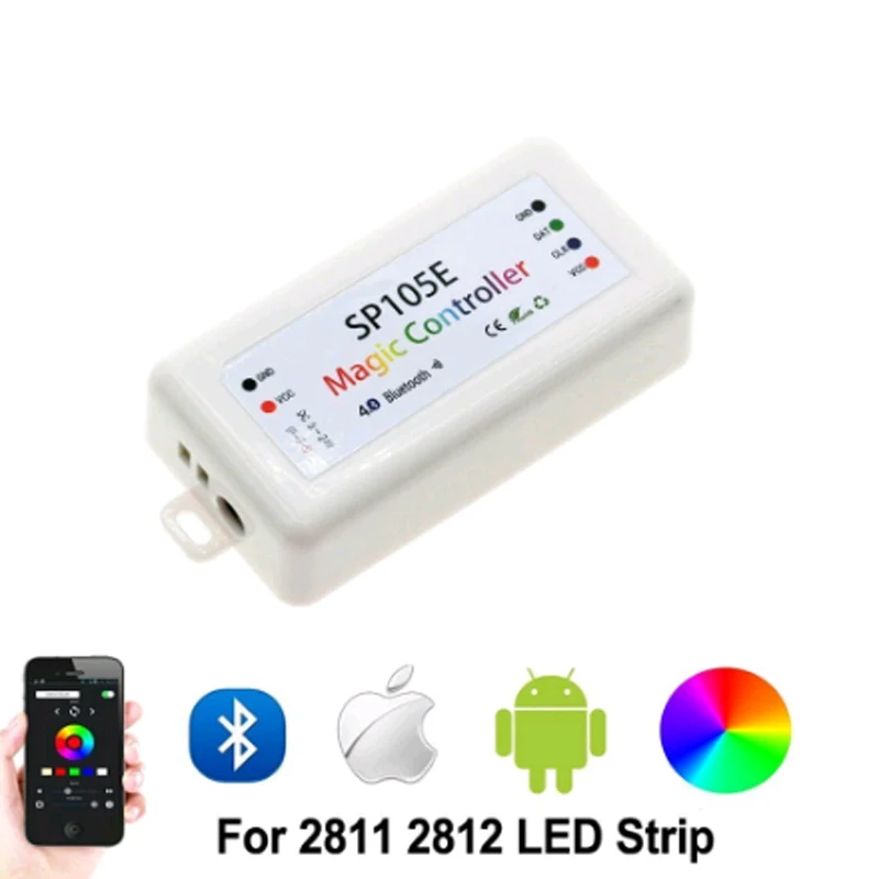 SP110/ 105E RGB контроллер Bluetooth WS2811 WS2812B ws2812 светодиодный диммер SK6812 RGBW APA102 WS2801 пикселей