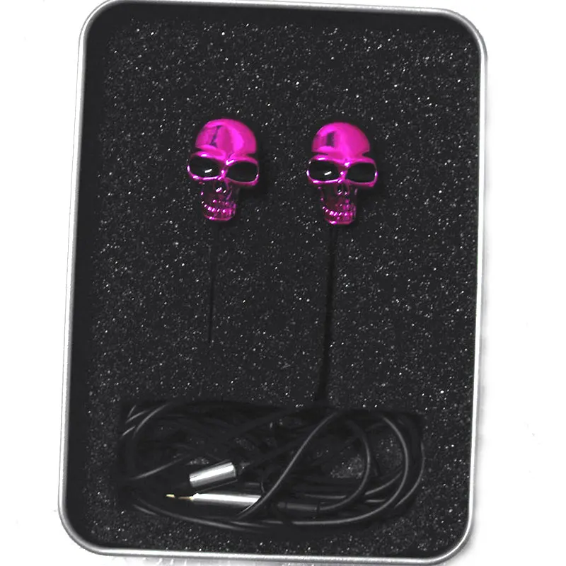 Красивые Наушники вкладыши с металлическим черепом на Хэллоуин стерео наушники
