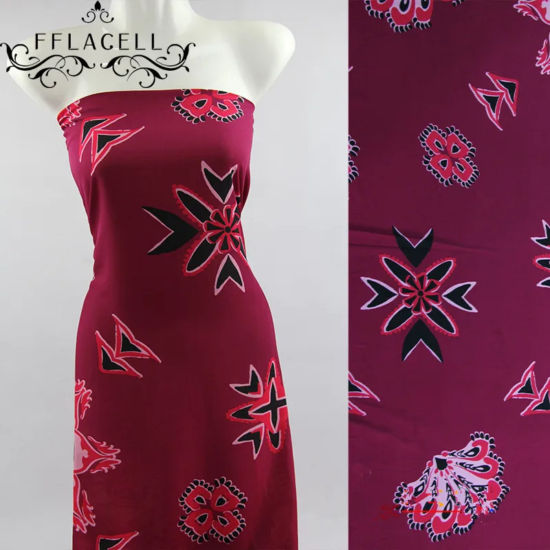 FFLACELL 50*150 см шифон с принтом листьев сатин ткань для модного свадебного платья