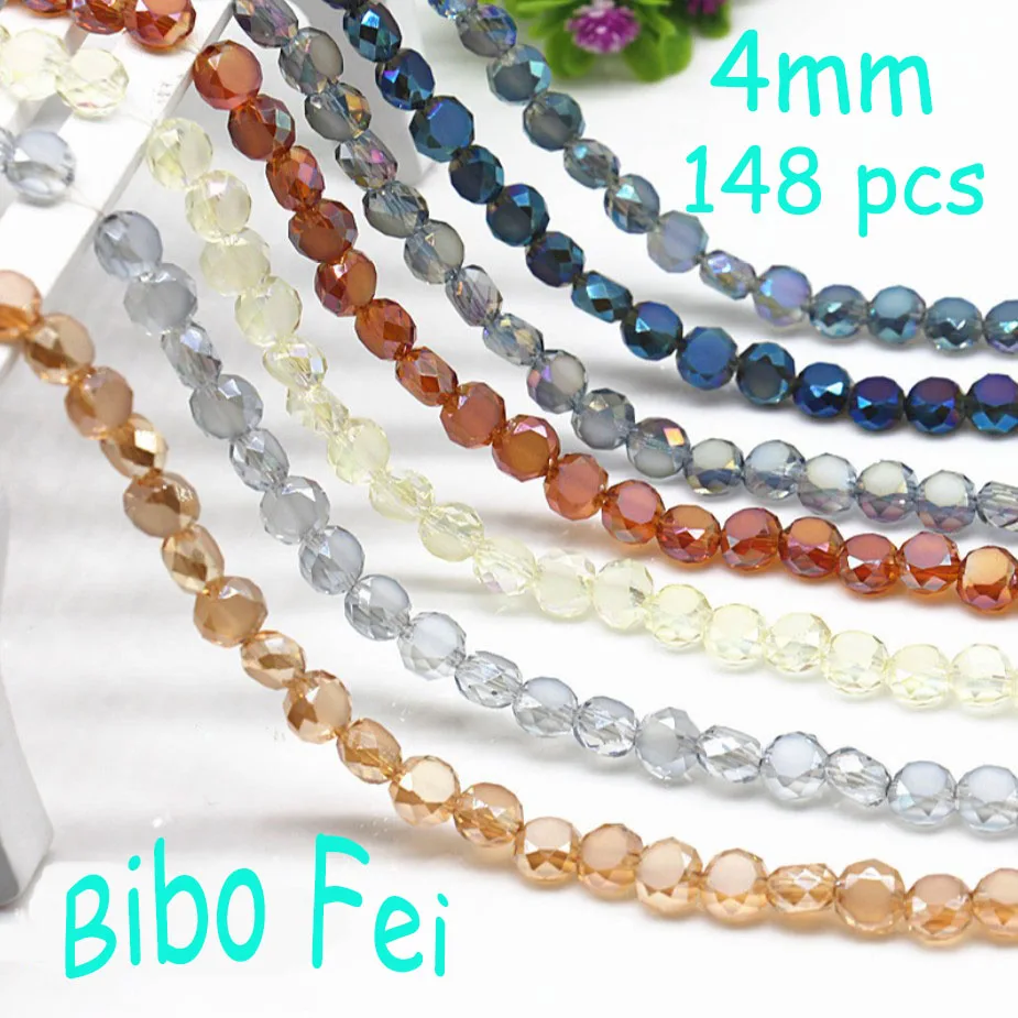 Бесплатная доставка овальные многогранные хрустальные бусины 4 мм 148 шт.