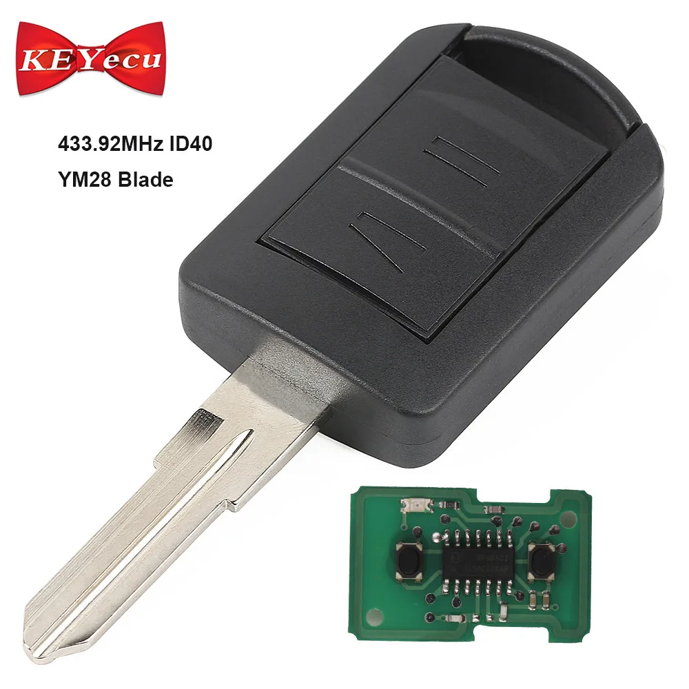 KEYECU Remote Key 2 Button 433.92MHz ID40 Chip for Opel Corsa C 2004 - 2006 Combo 2011 HU100/HU43/HU46/YM28 | Автомобили и