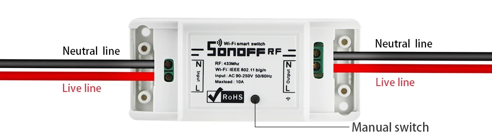Sonoff RF 433 МГц Wifi беспроводной умный переключатель Wifi управляемый светильник Wifi дистанционный выключатель питания Поддержка радиочастотного приемника умный дом