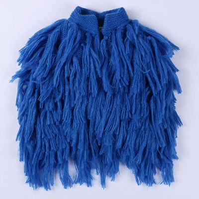 T15037 blue Свитер для маленьких девочек; теплая Модная осенняя одежда; пальто; жилет; свитера; кисточка; жилет для малышей; Верхняя одежда; детские куртки - Цвет: T15037 blue