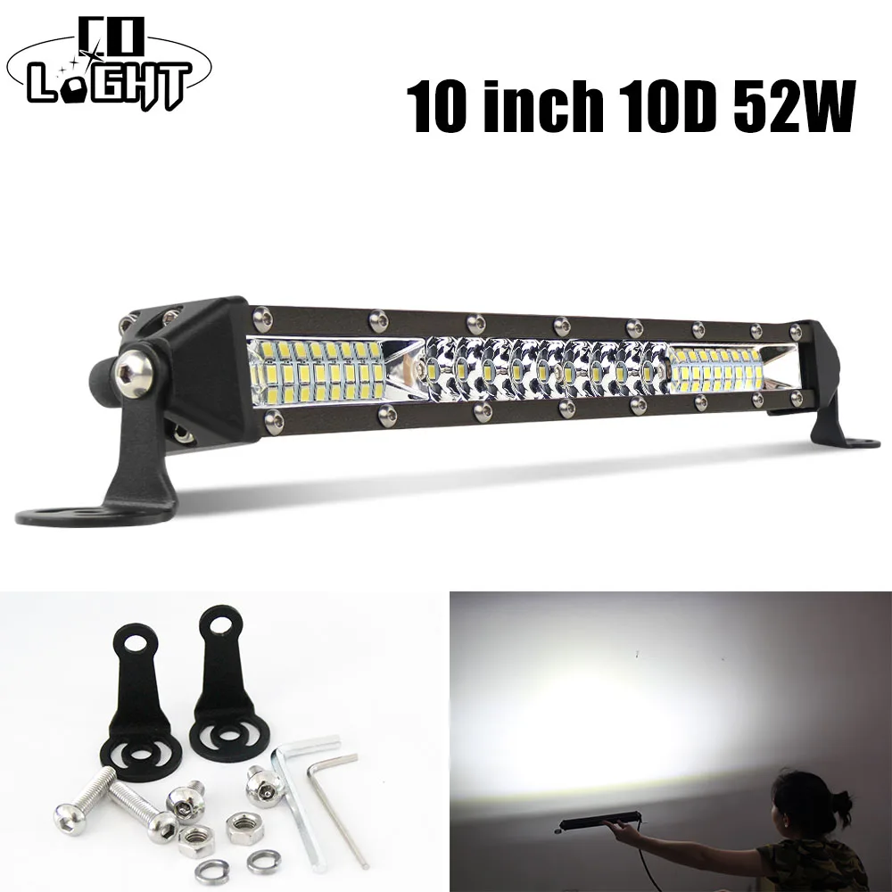 CO LIGHT Super Slim 10D 52 Вт Светодиодная панель для внедорожников 10 &quotкомбинированный луч