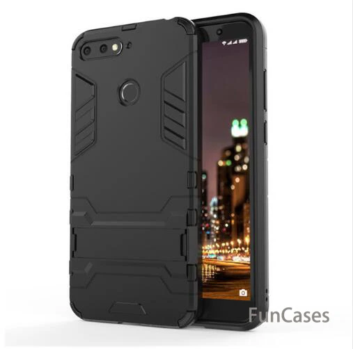 Black Противоударный Прочный ПК чехол для телефона для huawei Honor 7C AUM-L4 Y5 Y6 Prime Honor 7A Pro AUM-L29 7A DUA-L22 чехол Armor - Цвет: Black