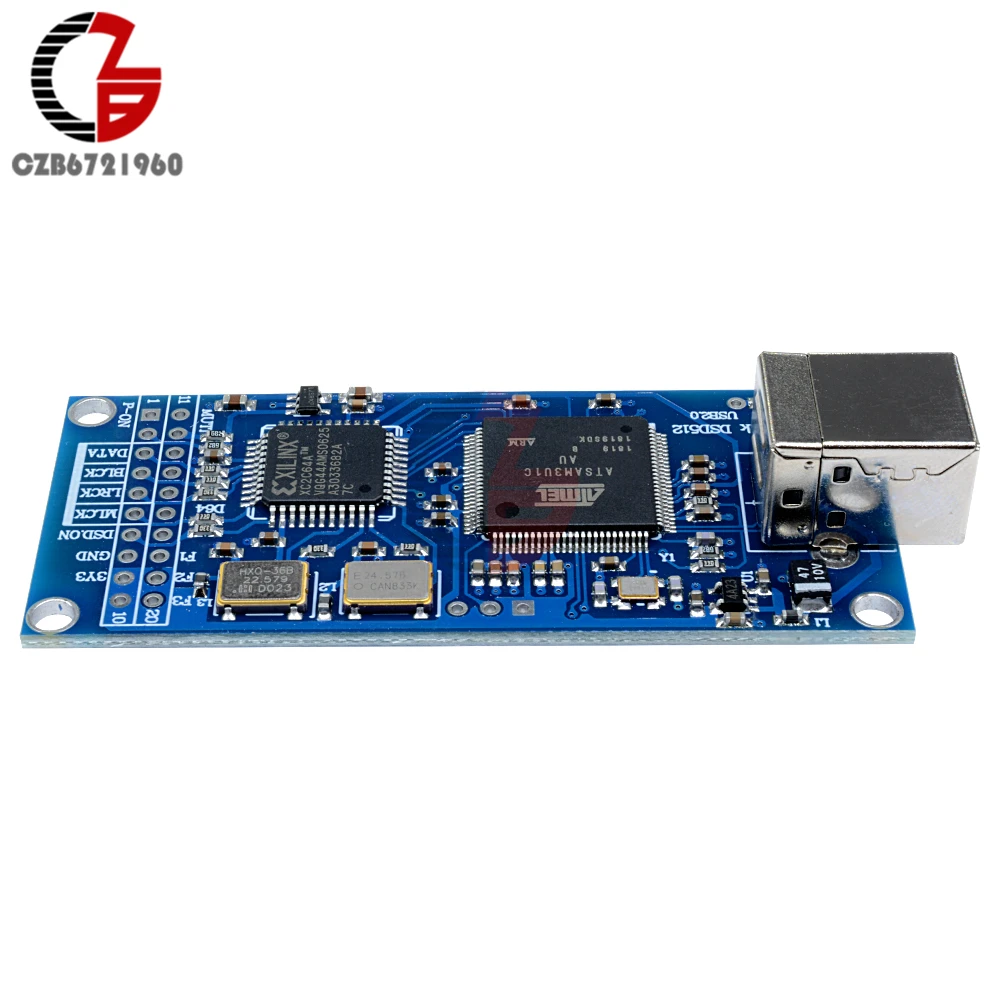 Плата декодера ATSAM3U1C XC2C64A USB интерфейса DAC поддержка DSD512 32 бит 384K I2S DSD выход для