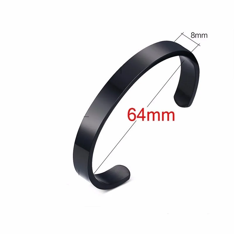8MM BLACK 1 6 мм 8 мм классический плоский крутящий момент браслет для мужчин 8 мм нержавеющая сталь Grange манжеты браслет полировка отделка комфорт-fit - Окраска металла: 8MM BLACK 1