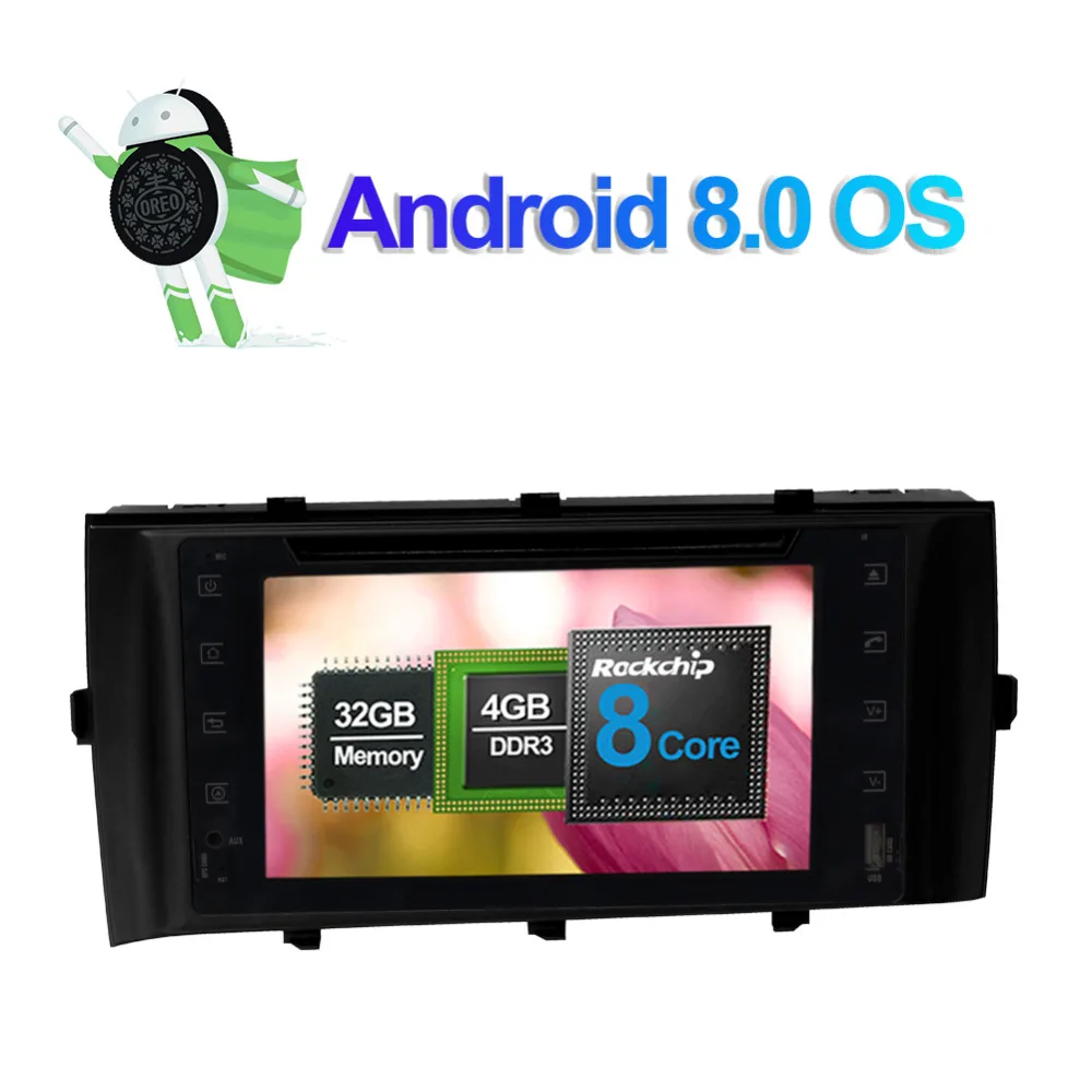 Android 9 0 Восьмиядерный автомобильный DVD мультимедийный плеер для Toyota Prius C
