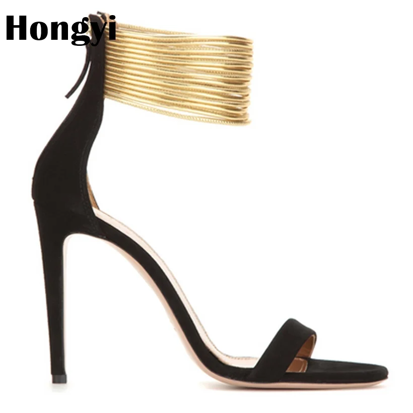 Сандалии гладиаторы Hongyi женские летние босоножки на шпильке замшевые туфли с