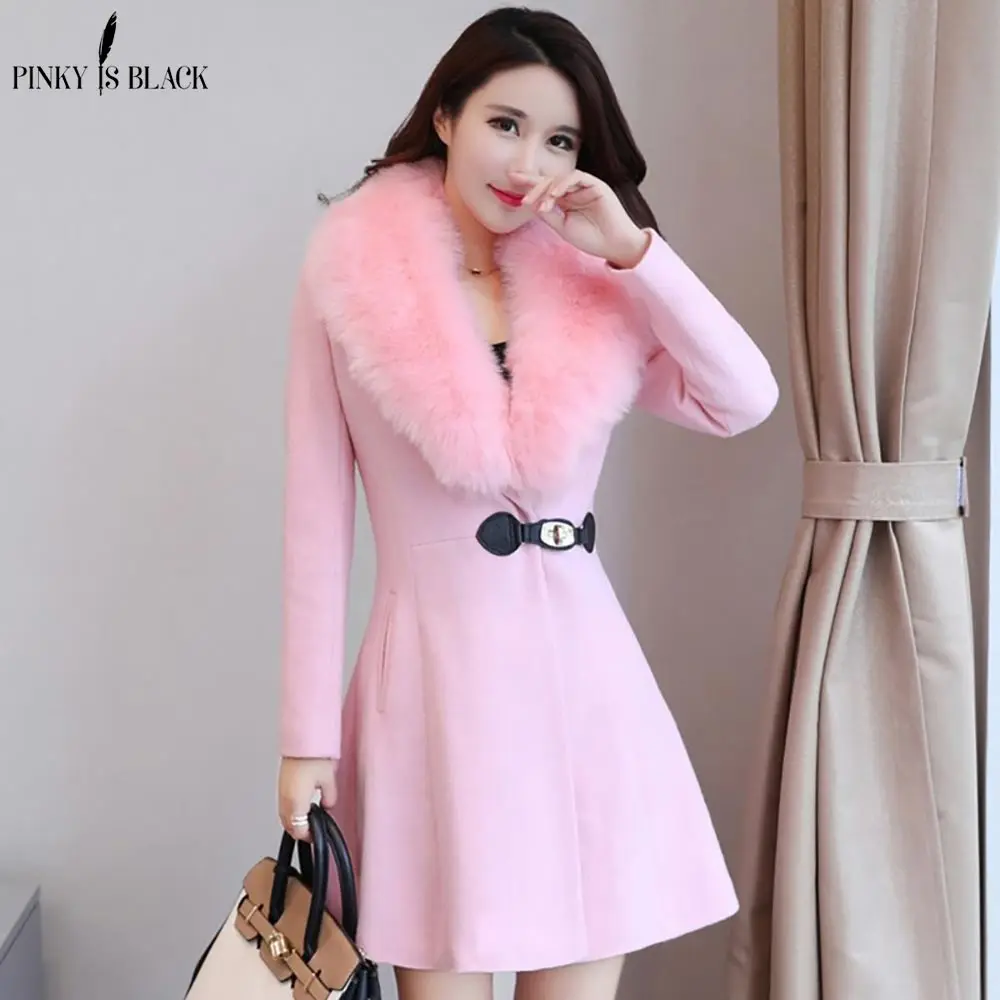 PinkyIsblack Autumn Winter Woolen Coat Women 2019 Casual Wool Coat And Jacket Elegant Work Office Lady Long Sleeve Mujer Outwear