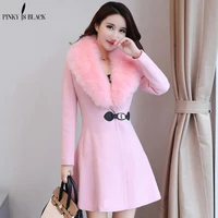 pinkyisblack autumn winter woolen coat women 2019 casual wool coat and jacket elegant work office lady long sleeve mujer outwear