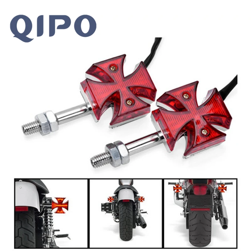 QIPO красный и черный светодиодный задний стоп сигнал для мотоцикла Honda Yamaha Kawasaki