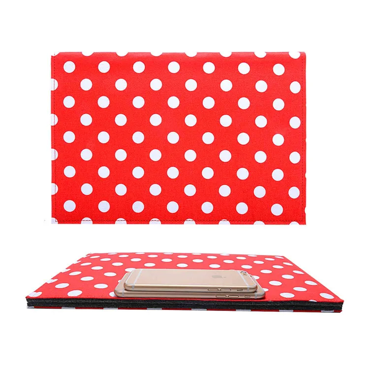 Новые модные войлок Laptop Case чехол для Macbook Air 11 12 Pro Retina 13 в красный горошек сообщение сумка для ноутбука 1" 12" 1" MacBook
