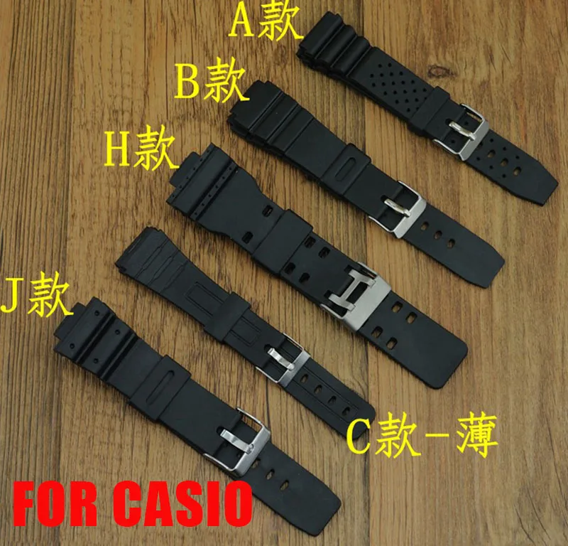 

Waterproof Silicone Rubber Watch Strap Buckle 12mm/14mm/16mm/18mm/20mm/22mm Watchband For casio For DW Black Sports Straps