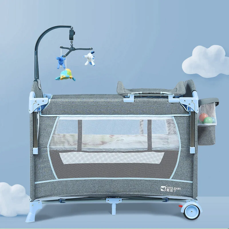 Coolbaby baby Переносная детская кроватка многофункциональная складная кроватка для младенца с Смена подгузников стол путешествия детская игра кровати для детская колыбель - Цвет: colour4