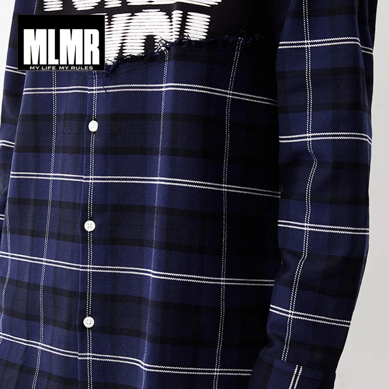 MLMR поддельный Двухсекционный Повседневный клетчатый свободный с длинными