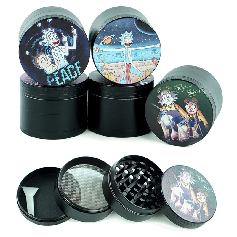 

Hot Sale Zinc Alloy Tobacco Grinder Spice Grinders Smoking Pipe Accessories black Smoke Cutter