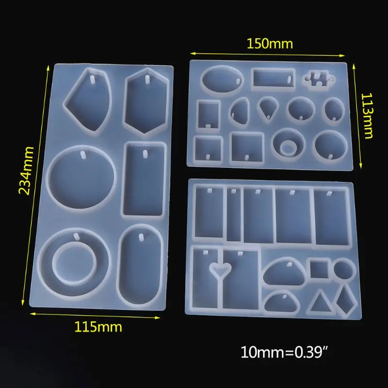 

1 Set Silicone Mold Combine DIY Jewelry Making Epoxy Resin Molds Geometric Mirror Crafts Handmade Pendant Cake Decoration