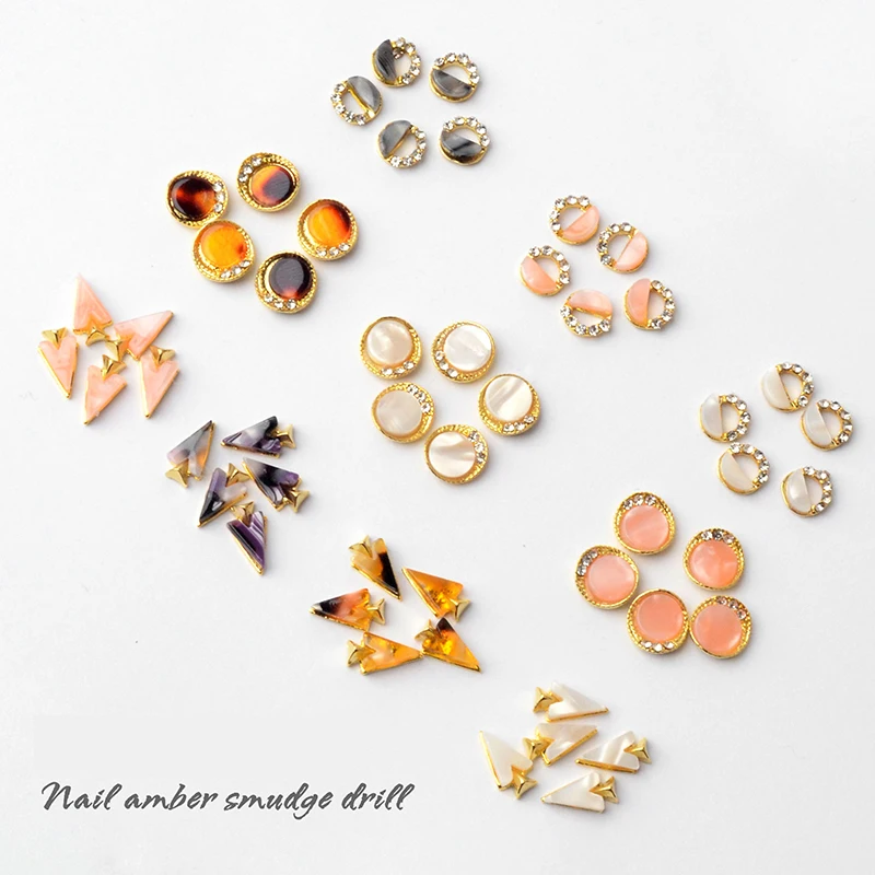 Украшения из шт./упак. натуральных янтарных камней легированные стразы мраморный