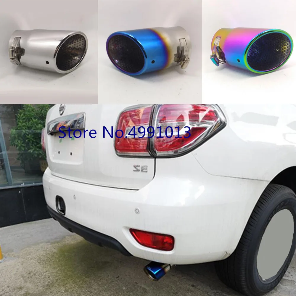 

For Nissan Patrol 2017 2018 2019 car body styling stainless steel rear back cover muffler pipe outlet dedicate exhaust tip tail