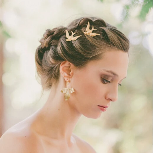 Timlee H112 бесплатная доставка изящная модная заколка для волос в виде птиц ласточек