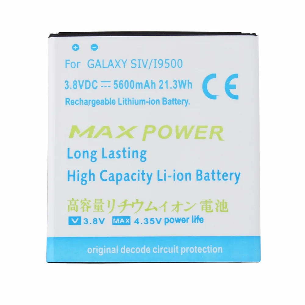 Высокая емкость 5600 мАч расширенная батарея для Galaxy S4 i9500 Батарея с синей задней крышкой для samsung Galaxy S4 i9500 i9505 i9502