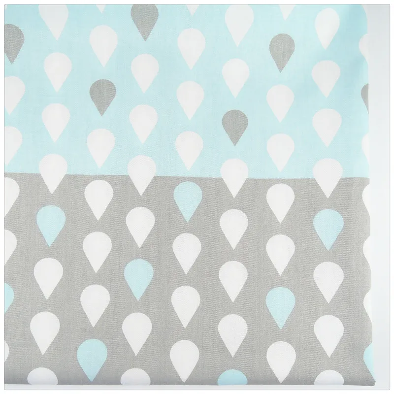 Syunss 100% хлопчатобумажная саржевая ткань синяя серая КАПЛЕВИДНАЯ печатная