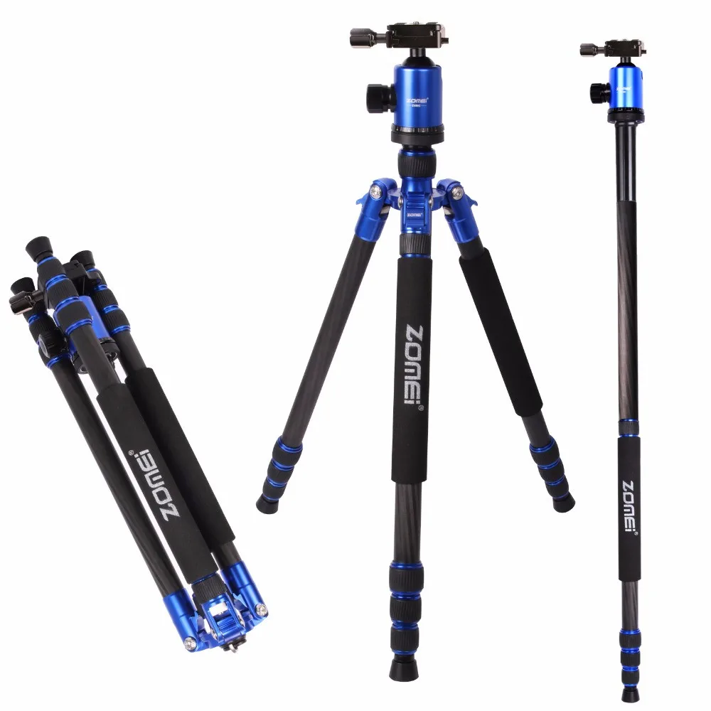 ZOMEi Z888C z-818c из углеродного волокна Портативный Профессиональный штатив монопод с шаровой головкой для DSLR камеры штатив крепление цифровых камер