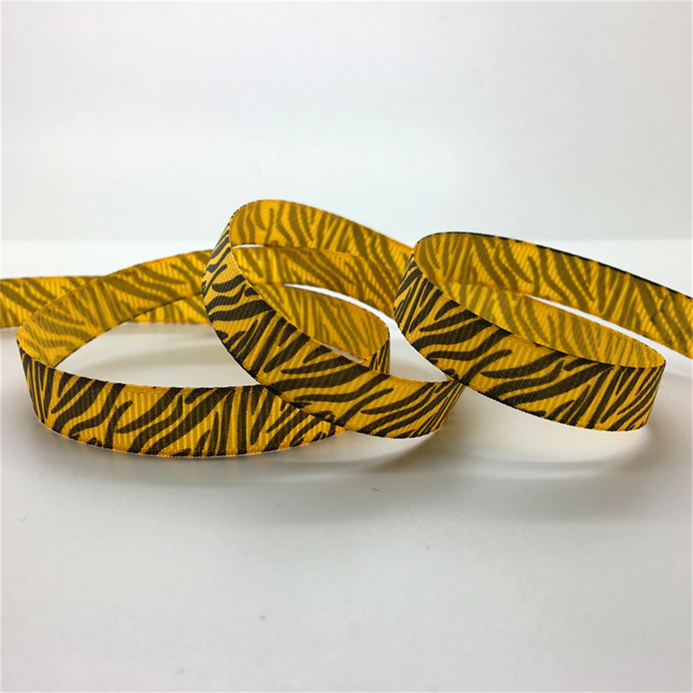 5 ярдов 3/8 ''10 мм печатных Grosgrain ленты волосы лук/Рождество/Свадебное DIY швейных,# GD11-20 - Цвет: Yellow