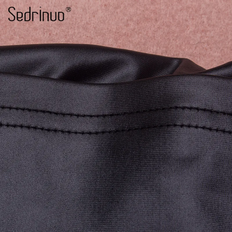 Sedrinuo New Fashion Women Bandage Black Dress Sleeveless Round Neck Cross Backless Ladies PU Leather Bodycon Sexy Party Dresses | Женская