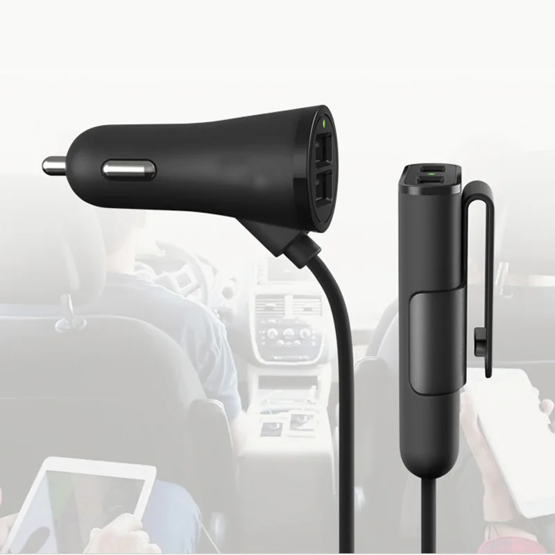 4 USB Ports Car Charger with 1.8m Cable Smart For iPhone Xs Max XR X Samsung Intelligent Fast | Мобильные телефоны и